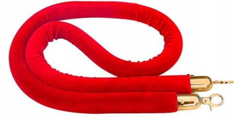 Sznur wygrodzeniowy gładki czerwony - złote okucia